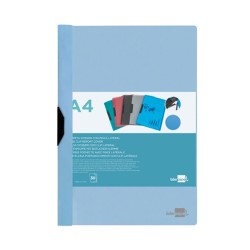 Carpeta dossier pinza lateral pp din a4 azul celeste