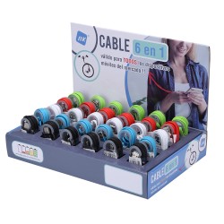 Cable 6 en 1, 1 m colores surtidos