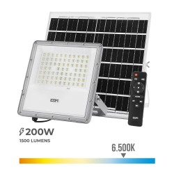 Foco proyector led solar 200w 1500lm 6500k