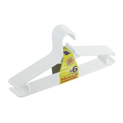 Perchas doble grueso color blanco, 6 uds