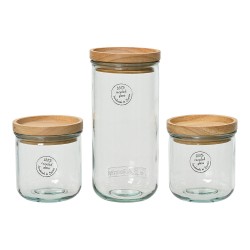 Set de 3 tarros de almacenamiento 100% de cristal reciclado 869702