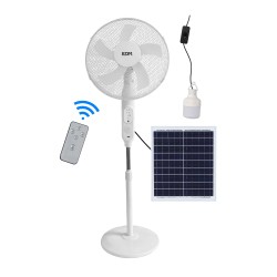 Ventilador de pie solar, blanco potencia 25 w, aspas ø40 cm