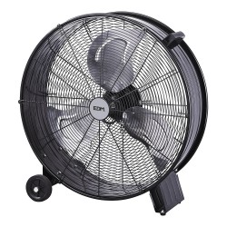 Ventilador industrial de suelo, con ruedas, negro 180 w 59,8 db ø65 cm