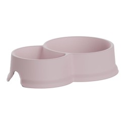 Comedero doble de capacidad 0,3 y 0,65 l color rosa