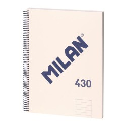 Cuaderno a4 con espiral pautado 7 mm beige