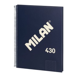 Cuaderno a4 con espiral cuadriculado 5 x 5 mm azul marino