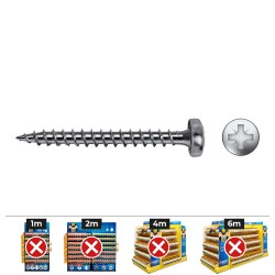 Caja 500 unidades tornillo madera velox b rosca completa alomado impronta pz2 ø3,5x35 mm cincado