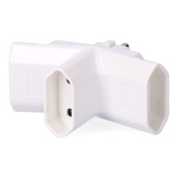 Clavija triple esp. pata 4,8 mm. (retractilado)