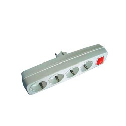 Multiconector 4 tomas 2p + t 16 a 250 v con interruptor luminoso, blanco (retractilado)