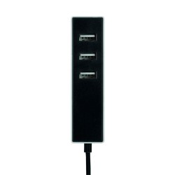 Adaptador 3 conectores usb a con fijación 1,5 m negro