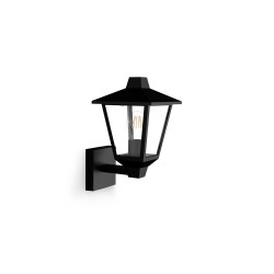 Aplique exterior kinno e27 25 w sin bombilla, color negro, luz hacia arriba