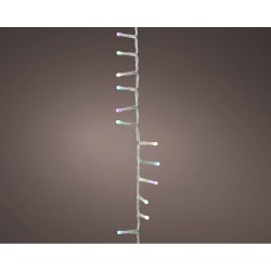 Guirnalda led multicolor rosa, azul y verde exterior cable transparente 11 m