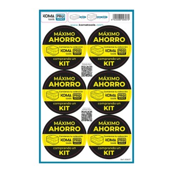 Pegatinas máximo ahorro koma tools