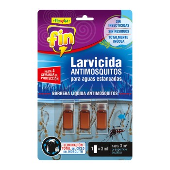 Larvicida antimosquitos monodosis, 3 monodosis de 3 ml