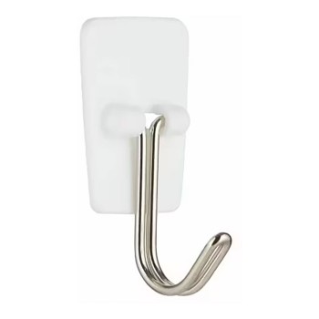 Gancho punta de alambre, pequeño, 19 x 41 x 19 mm, 3 uds + 4 tiras, máx 225 gr