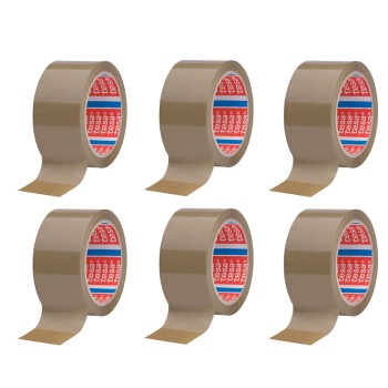 Cinta de embalar marrón 28 micras 50 mm x 66 m, 6 uds