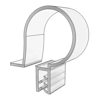 Colgador en varilla hasta 8 mm para carteles de grosor 2 mm