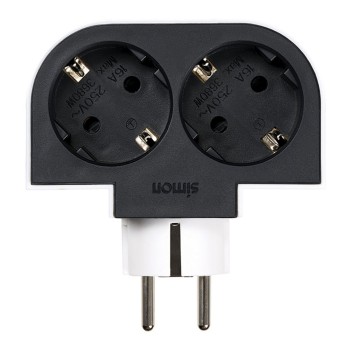 Adaptador giratorio schuko 2 tomas 16a 250 v~