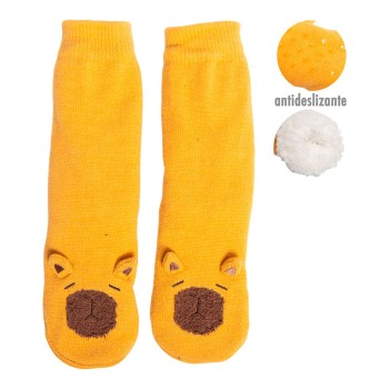 Calcetines capibara antideslizantes con forro de borreguito suave, talla 40 - 45