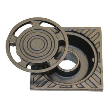 Sumidero de patio de aluminio antracita 20 x 20 cm