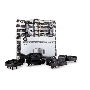 Pinzas para malla sombreo, negras, 10 uds