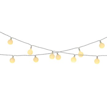 Guirnalda solar recargable, 30 leds, luz blanca cálida, ip44, 2,9 m