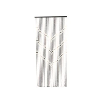 Cortina de rayas de bambú y barra de bambú, dimensiones 90 x 200 cm