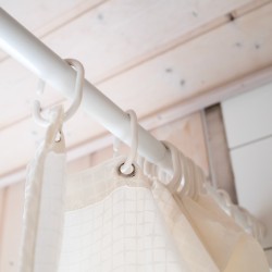 Barra de cortina blanca 125 - 220 cm