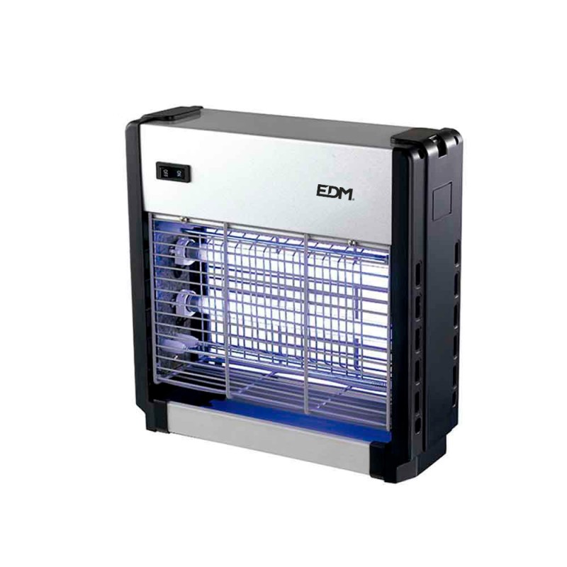 Mata insectos profesional eléctrico 2x6w 30m² 26x25,5x9cm color cromo/negro edm