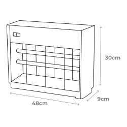 Mata insectos profesional eléctrico, cromo/negro, 2 x 15w 100 m 48 x 9 x 30 cm