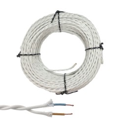 Cable paralelo textil trenzado h07v-k 2 x 2,50 mm² blanco euro/m