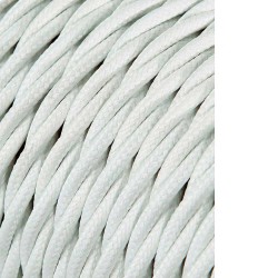 Carrete cable textil trenzado h03vv-f 2 x 0,75 mm² gris plateado, 25 m