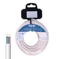 Carrete manguera tubular h05vv-f 2 x 1,00 mm² blanca, 15 m