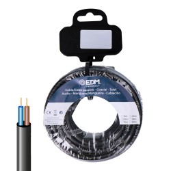 Carrete manguera tubular h05vv-f 2 x 1,00 mm² negra, 20 m