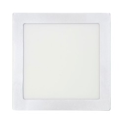 Downlight led superficie cuadrado cromado 20 w 1500 lm 4000 k luz dia 22 x 22 x 3 cm