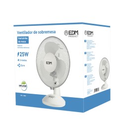 Ventilador de sobremesa. color blanco. potencia: 25 w 41 db aspas: ø23  27 x 24 x 36 cm