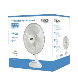 Ventilador de sobremesa. color blanco. potencia: 35w 53,4 db aspas: ø30 x 48 cm