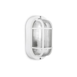Aplique oval modelo tarragona ip54 1 x e27 40 w 11,4 x 20,2 x 10 cm, blanco