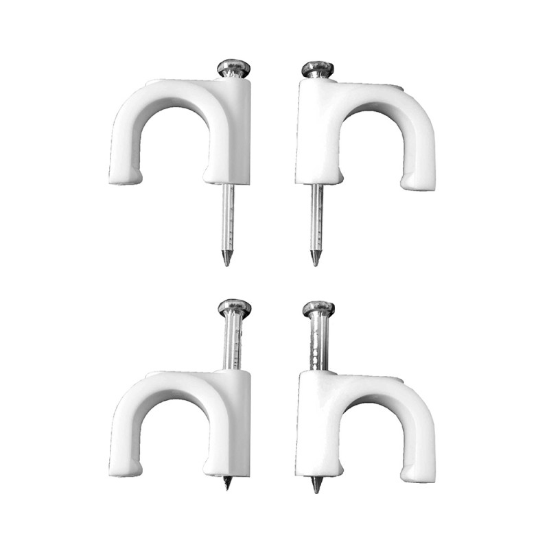 Grapa blanca para cable manguera tubular 2x0,50mm n°04 (caja 100 unid.)