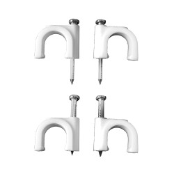 Grapa blanca para cable manguera tubular 2x1,0mm n°06 (caja 100 unid.)