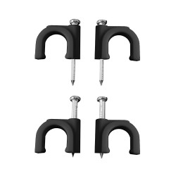 Grapa negra para cable manguera tubular 2x1,0mm n°06 (caja 100 unid.)