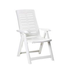Silla plegable multiposicionnes color blanco