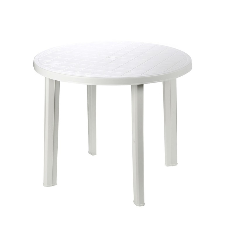Mesa redonda color blanco para exterior ø 90 x 72 cm