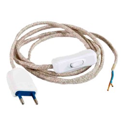 Kit cordon 2 x 0,75 mm, 120 + 80 cm, 2 m, algodon