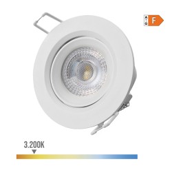 Downlight led empotrable redondo 5 w 3200 k luz calida color blanco ø9 cm