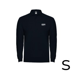 *merchandising* polo negro manga larga talla-s 65% poliéster 35% algodon edm