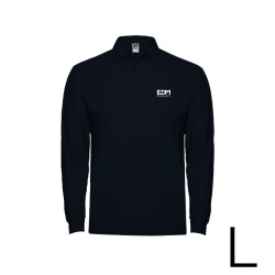 *merchandising* polo negro manga larga talla-l 65% poliéster 35% algodón edm