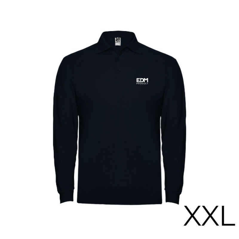 *merchandising* polo negro manga larga talla-xxl 65% poliéster 35% algodon edm