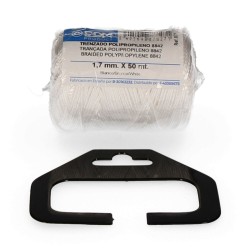 Cordón trenzado polipropileno 8842 blanco, calibre 1,7 mm x 50 m