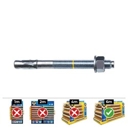 Anclaje homologado ce bap ø10x125mm/50 zincado (caja 25 unid)